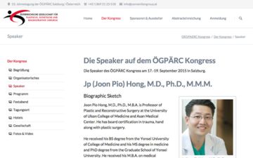 Kongress ÖGPÄRC 2015 Website