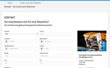 Prochaska Formularmaschinen Website